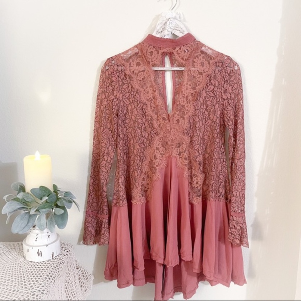 Free People Tell Tale Lace Tunic Dress